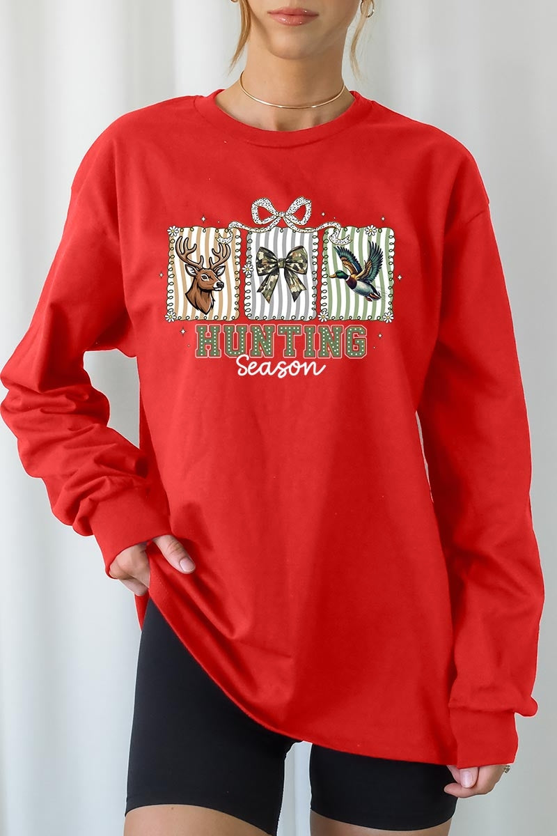 UL240P-E3192 Deer & Duck Hunting Season Graphic Plus Long Sleeve Tee $17