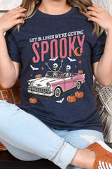 US3001P-E3142 Spooky Skeleton Graphic Plus Tee $16