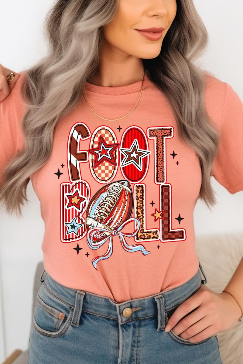 US3001-E3053 Brushstroke Football Graphic Tee $12.5