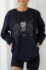 UL240P-E3176 Western Bullskull Graphic Plus Long Sleeve Tee $17