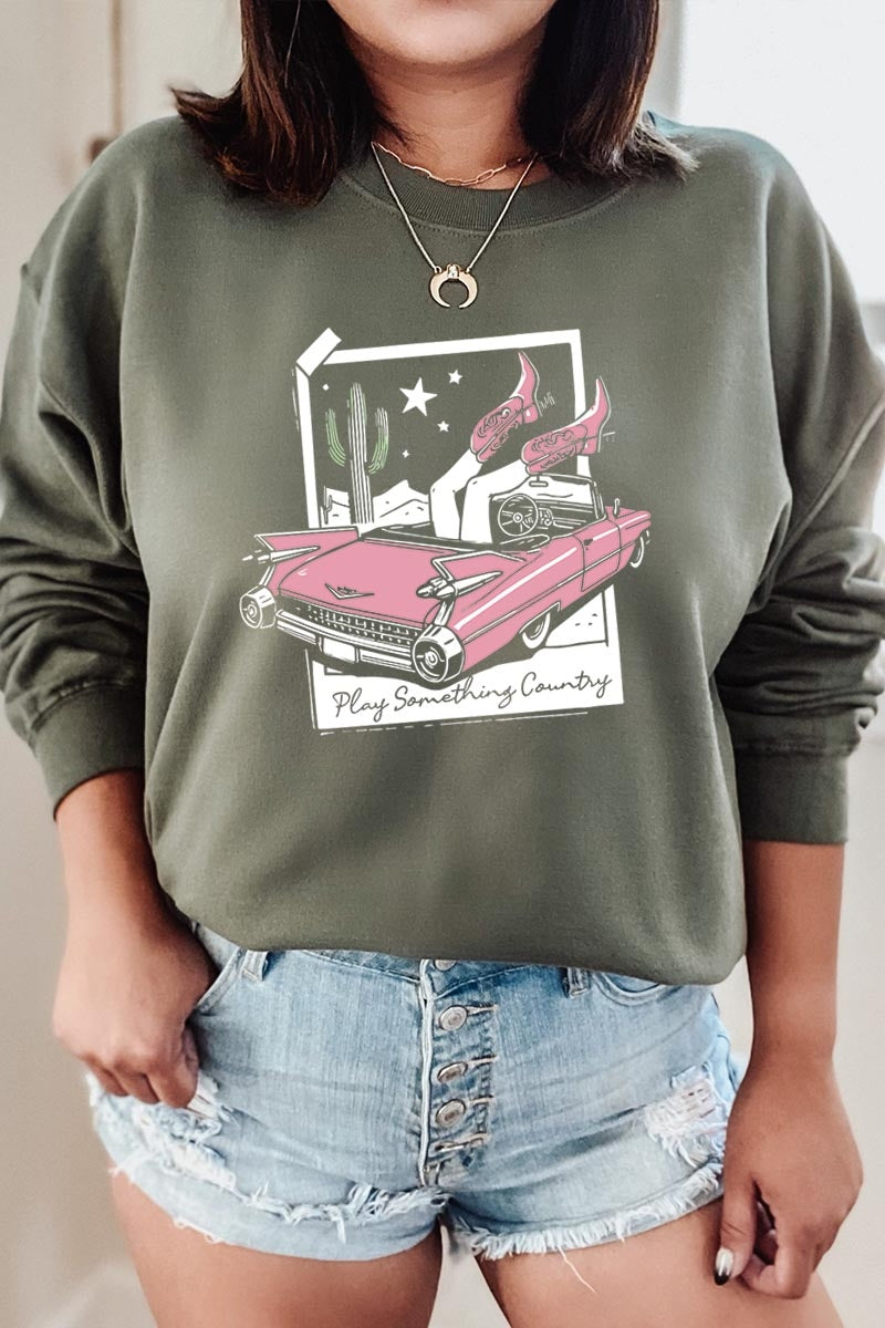UL180-E3098 Play Something Country Graphic Sweatshirt $20