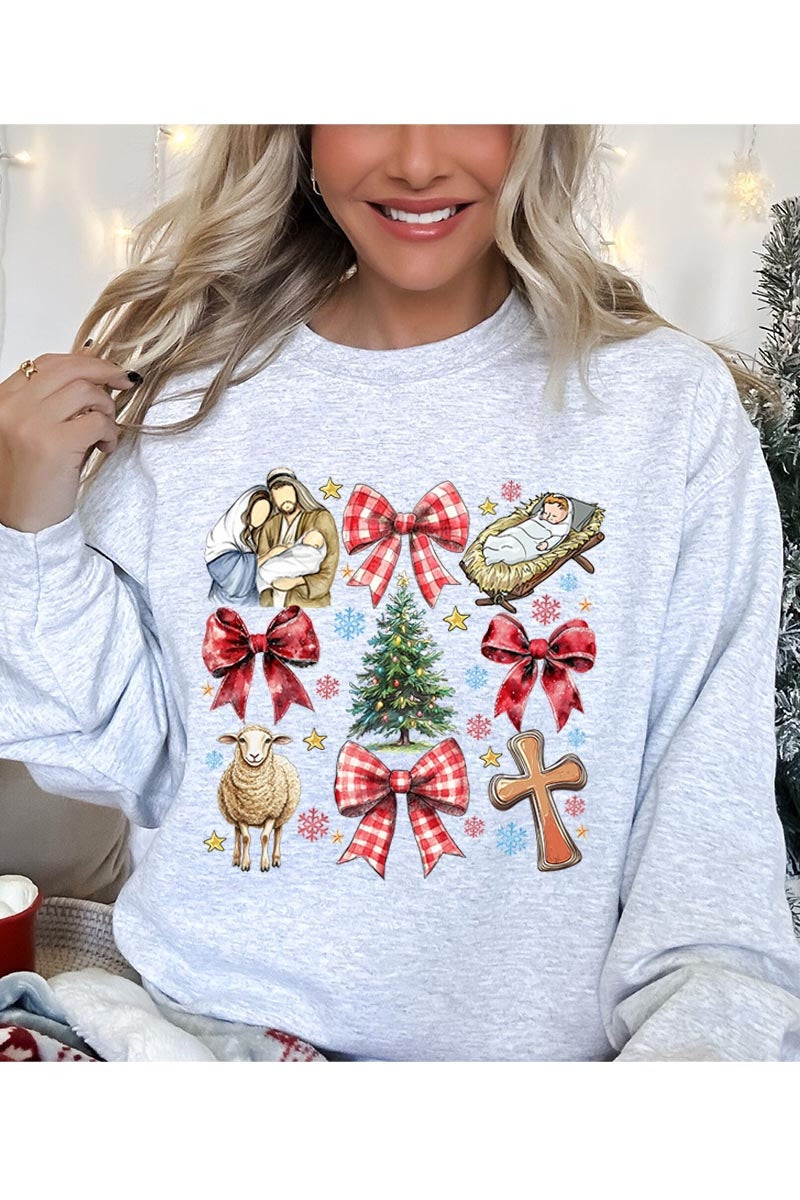 UL180-E3219 Nativity Scene Christmas Graphic Sweatshirt $20