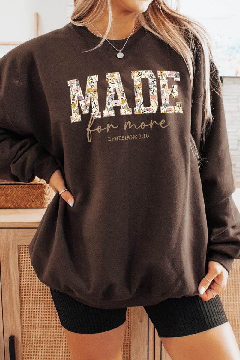 UL180P-E3068 Made for More Faith Graphic Plus Sweatshirt $25