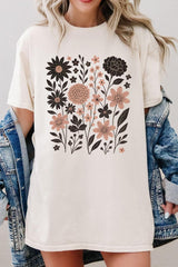 5000P-E3178 Fall Floral Garden Graphic Plus Heavy Cotton Tee $12.75