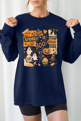UL240-E3084 Halloween collage Graphic Long Sleeve Tee $13.75