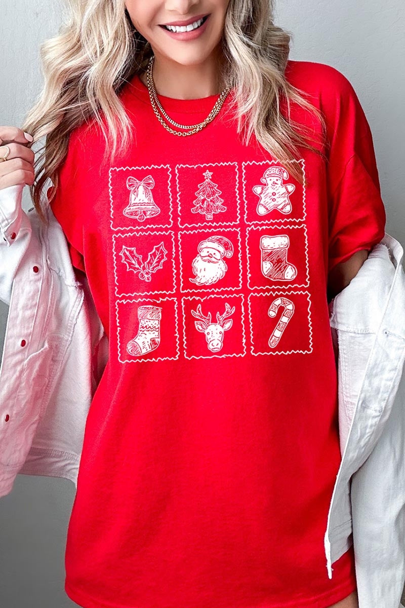 5000-E3215 Christmas Icons Graphic Heavy Cotton Tee $9