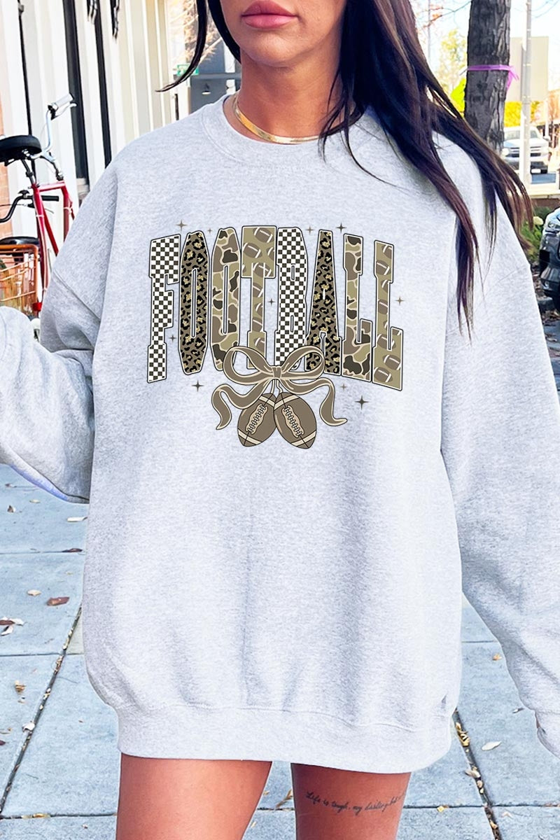 UL180P-E3132 Camo Football Graphic Plus Sweatshirt $25