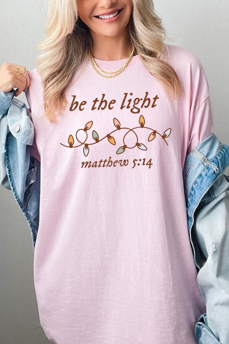 5000-E3214 Be the Light Christian Graphic Heavy Cotton Tee $9