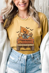 US3001-E3150 Halloween Truck Dogs Graphic Tee $12.5