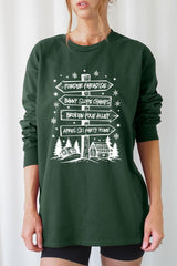 UL240P-E3189 Ski Lodge Signs Graphic Plus Long Sleeve Tee $17