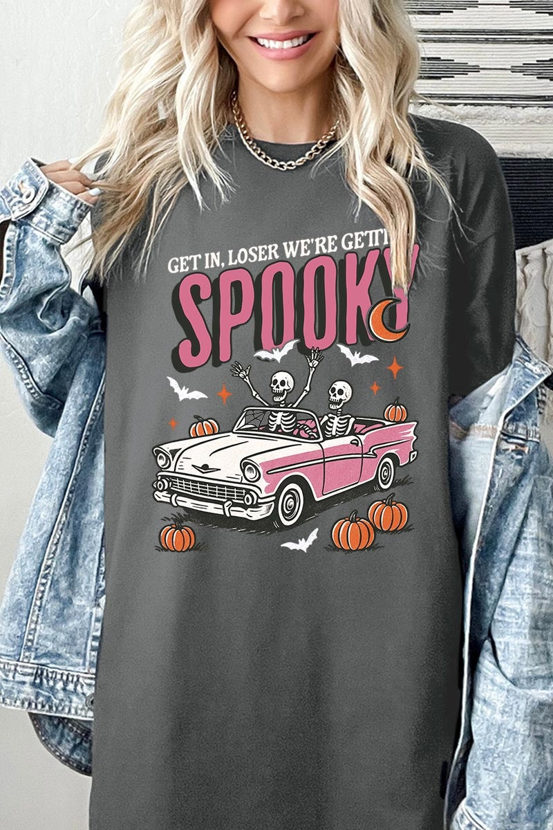 5000P-E3142 Spooky Skeleton Graphic Plus Heavy Cotton Tee $12.75
