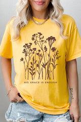 5000-E3146 Christian Wildflower Graphic Heavy Cotton Tee $9