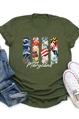 US3001-E3061MD Maryland State Brushstroke Graphic Tee $12.5