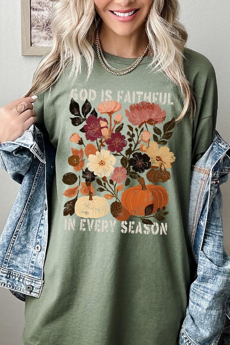 5000P-E3171 Faithful In Every Season Graphic Plus Heavy Cotton Tee $12.75
