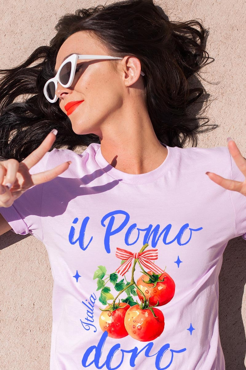 US3001P-E3070 Il Pomodoro Tomato Art Graphic Plus Tee $16