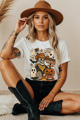 5000-E3107 Spooky Western Skeleton Graphic Heavy Cotton Tee $9
