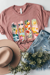 US3001P-E3061CA California State Brushstroke Graphic Plus Tee $16