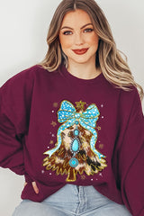UL180-E3184 Turquoise Christmas Tree Graphic Sweatshirt $20