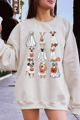 UL180-E3106 Halloween Ghost Dog Graphic Sweatshirt $20