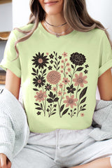 US3001P-E3178 Fall Floral Garden Graphic Plus Tee $16