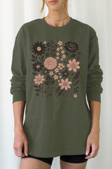 UL240-E3178 Fall Floral Garden Graphic Long Sleeve Tee $13.75