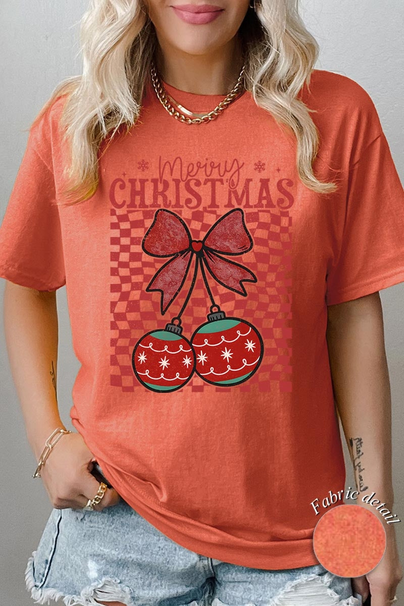5000-E3196 Cherry Ornament Christmas Graphic Heavy Cotton Tee $9