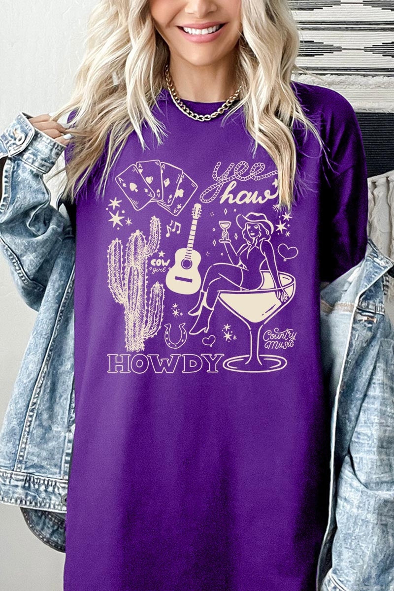 5000-E3097 Cowgirl Country Music Graphic Heavy Cotton Tee $9