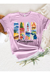 US3001P-E3061MI Michigan State Brushstroke Graphic Plus Tee $16
