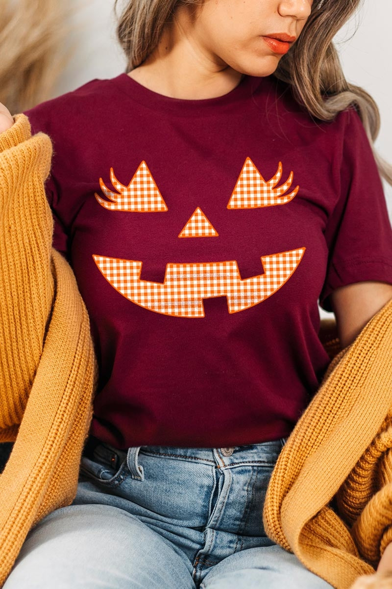 US3001P-E3148 Cute Pumpkin Halloween Graphic Plus Tee $16