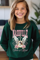 UL180B-E3157Z Nashville Rose Kids Graphic Sweatshirt $20