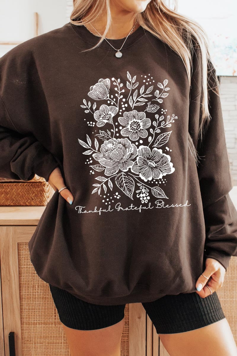 UL180-E3155 Neutral Thanksgiving Graphic Sweatshirt $20