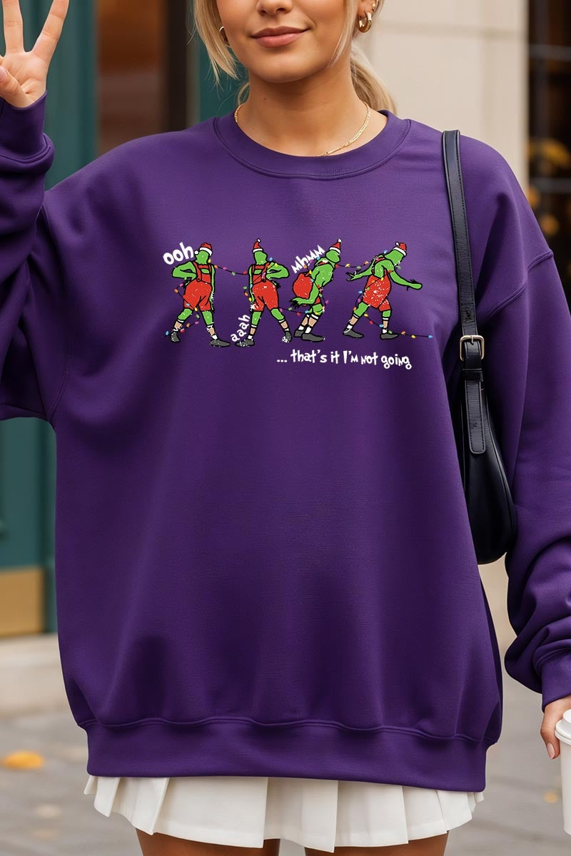 UL180P-E3203 Grinch Dance Funny Christmas Graphic Plus Sweatshirt $25
