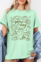 5000-E3081 Football Doodles Graphic Heavy Cotton Tee $9