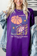 5000-E3067 Consider the Wildflowers Graphic Heavy Cotton Tee $9