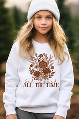 UL180B-E3116Z God Is Good Floral Kids Graphic Sweatshirt $20