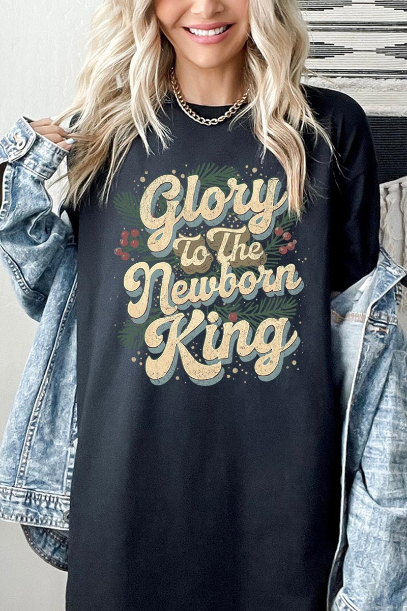 5000-E3220 Glory to the Newborn King Graphic Heavy Cotton Tee $9