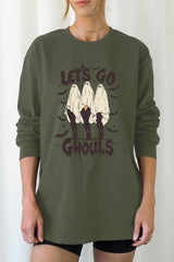 UL240-E3160 Letu2019s Go Ghouls Ghost Graphic Long Sleeve Tee $13.75