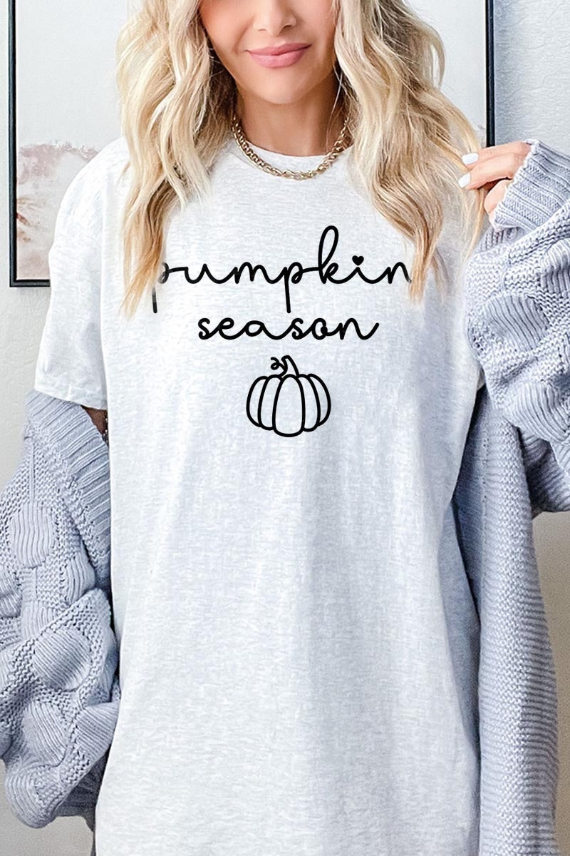 5000-E3152 Pumpkin Season Graphic Heavy Cotton Tee $9
