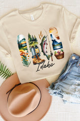 US3001P-E3061ID Idaho State Brushstroke Graphic Plus Tee $16
