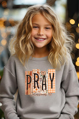 UL180B-E3166Z Pray Fall Christian Kids Graphic Sweatshirt $20