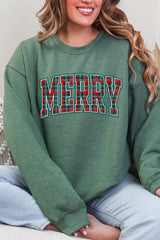 UL190-E3210 Classic Plaid Merry Graphic Sweatshirt $20