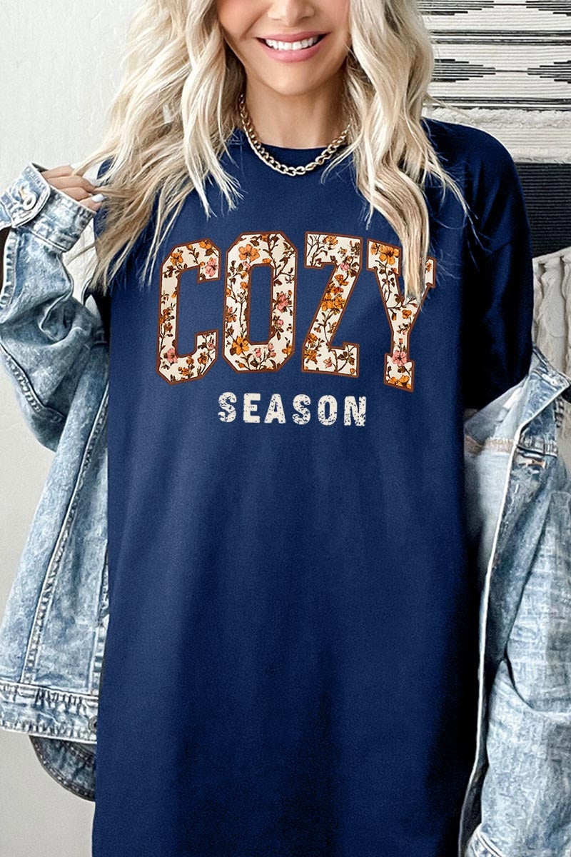 5000P-E3082 Cozy Season Graphic Plus Heavy Cotton Tee $12.75