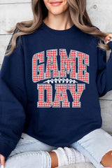 UL180-E3126 Red Gingham Game Day Graphic Sweatshirt $20