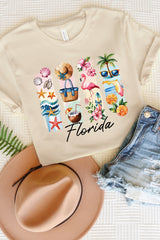 US3001-E3061FL Florida State Brushstroke Graphic Tee $12.5