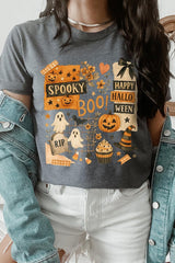 US3001P-E3084 Halloween collage Graphic Plus Tee $16