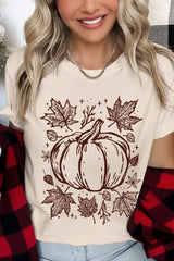 US3001-E3162 Fall Pumpkin Graphic Tee $12.5
