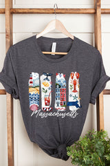 US3001P-E3061MA Massachusetts State Brushstroke Graphic Plus Tee $16