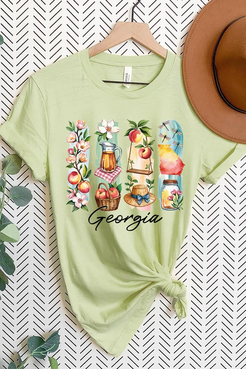 US3001-E3061GA Georgia State Brushstroke Graphic Tee $12.5
