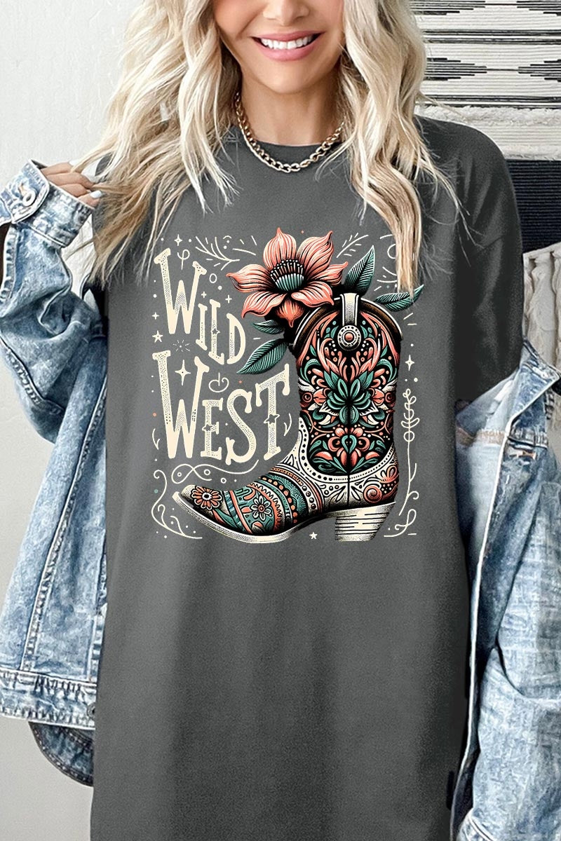 5000P-E3100 Wild West Cowgirl Boot Plus Heavy Cotton Tee $12.75