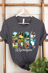 US3001P-E3061WI Wisconsin State Brushstroke Graphic Plus Tee $16